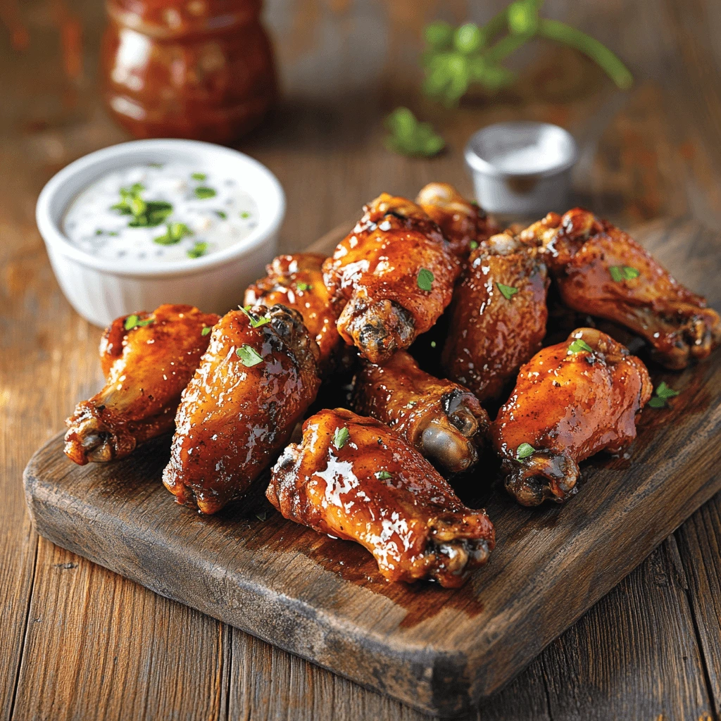Smoked chicken wings on the grill with crispy skin and smoky flavor.