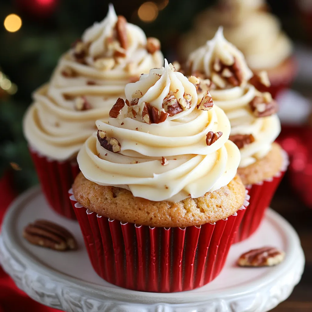 Delicious Maple Pecan Cupcakes with Maple Buttercream Frosting and Toasted Pecans