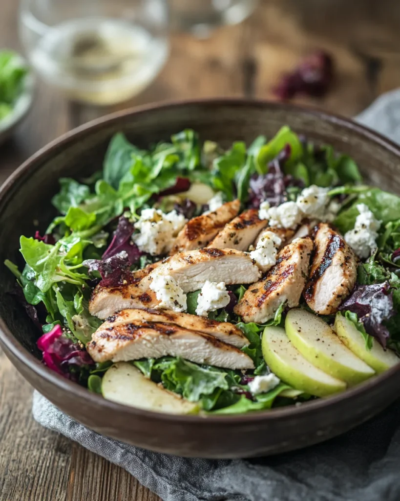 Salade with Apple Feta and Chicken