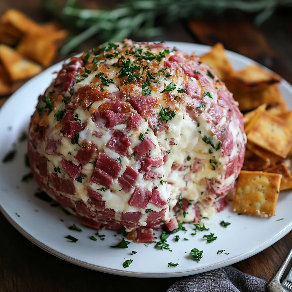 Chipped Beef Cheeseball Recipe for Holiday Parties and Gatherings