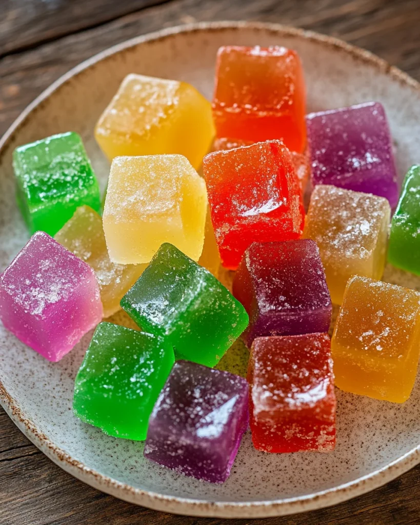 Close-up of a piece of nostalgic jelly nougat candy delight, showcasing the chewy nougat, fruity jelly layers, and chocolate coating, with a nostalgic, homemade vibe.
